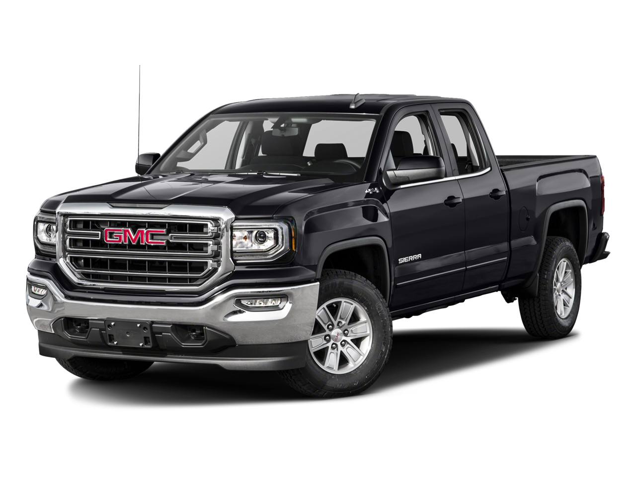 2017 GMC Sierra 1500 4WD Double Cab 143.5 SLE in Dark Slate Metallic — front three-quarter view