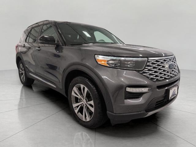 2020 Ford Explorer Platinum 4WD in Magnetic Metallic — front three-quarter view