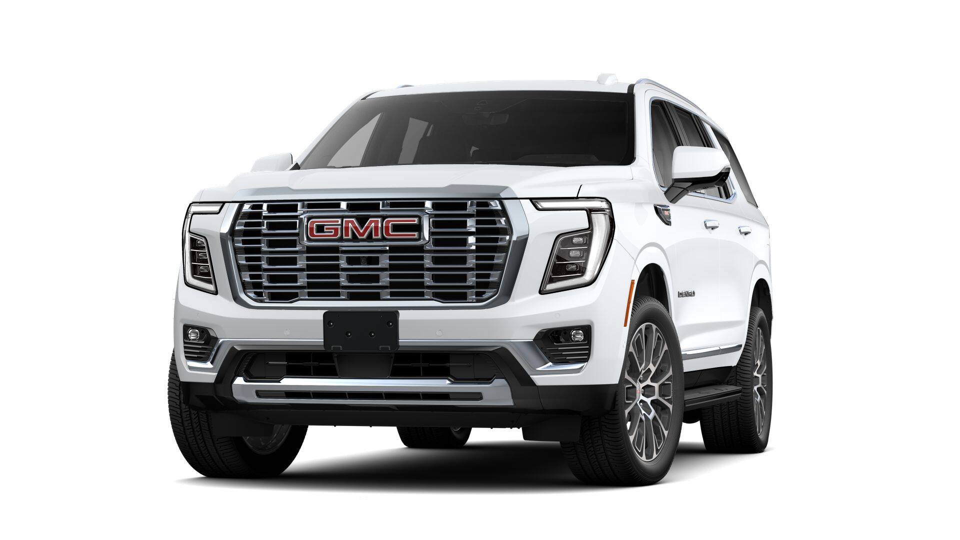 2026 GMC Yukon Denali in Summit White — front three-quarter view