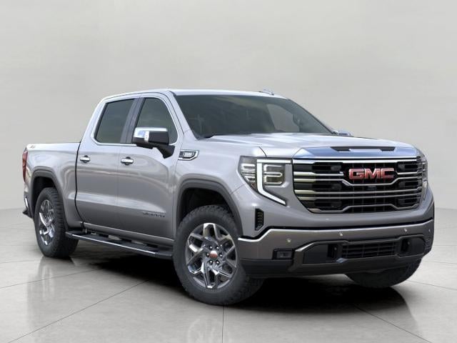 2026 GMC Sierra 1500 4WD Crew Cab 147 SLT in Sterling Metallic — front three-quarter view