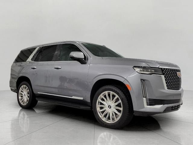 2021 Cadillac Escalade 4WD 4dr Premium Luxury in Satin Steel Metallic — front three-quarter view